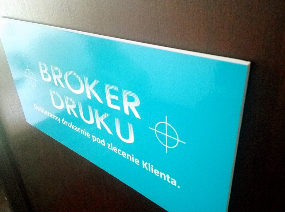 broker druku tabliczka z logo tabliczki PCV pienione 5mm na drzwi BD